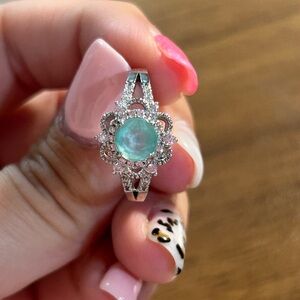 Teal/ Aqua blue Fashion Ring
